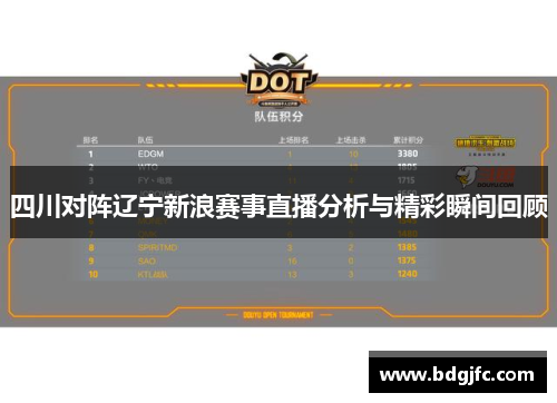 四川对阵辽宁新浪赛事直播分析与精彩瞬间回顾